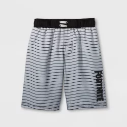 Boys' Fortnite Ombre Swim Trunks - Black/White L