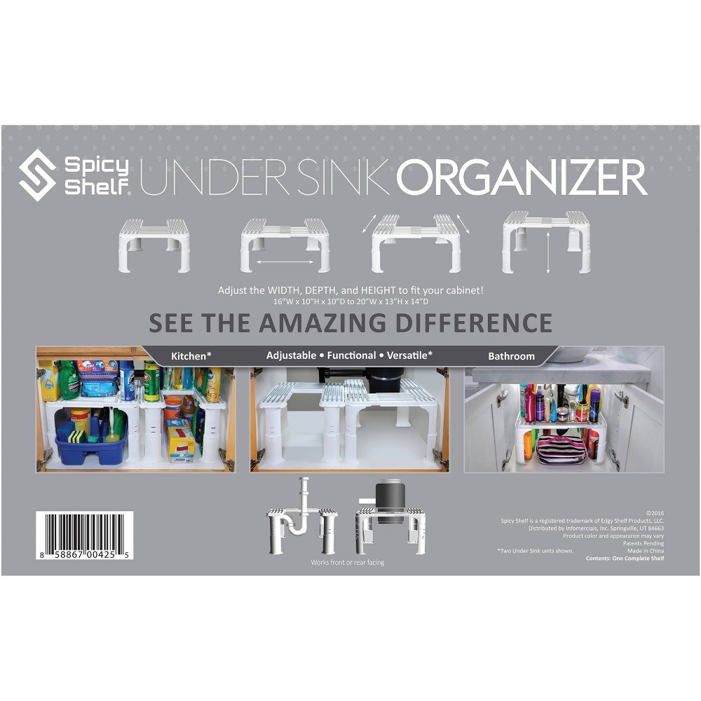 slide 3 of 4, Spicy Shelf Under Sink Organizer White, 1 ct