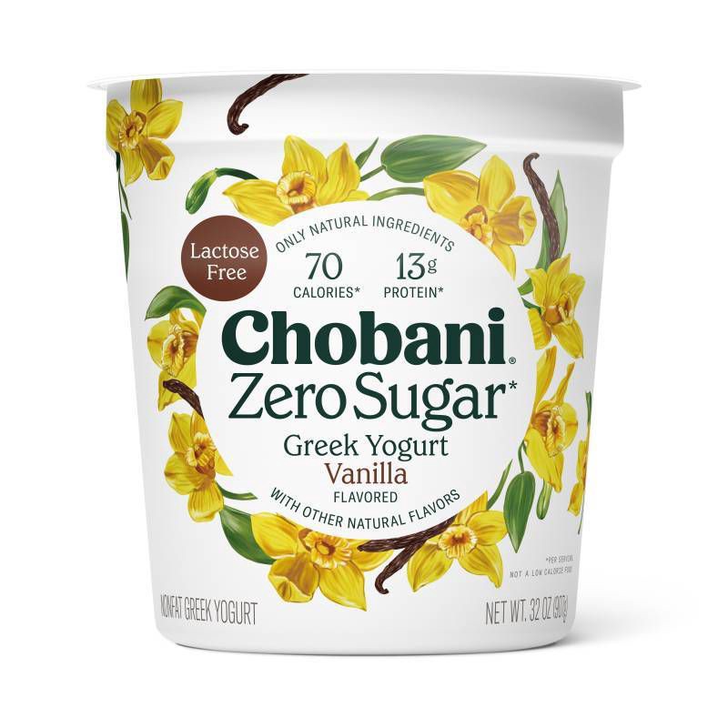 slide 1 of 9, Chobani Zero Sugar Vanilla Nonfat Greek Yogurt - 13g Protein 32oz, 13 gram, 32 oz