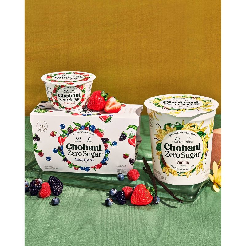slide 4 of 9, Chobani Zero Sugar Vanilla Nonfat Greek Yogurt - 13g Protein 32oz, 13 gram, 32 oz