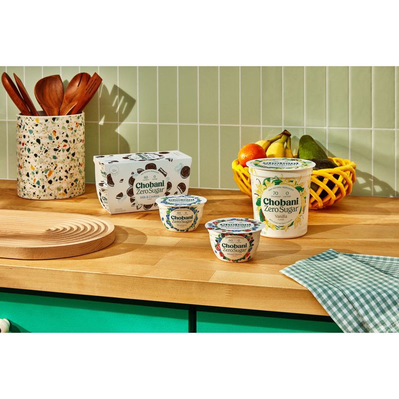 slide 8 of 9, Chobani Zero Sugar Vanilla Nonfat Greek Yogurt - 13g Protein 32oz, 13 gram, 32 oz