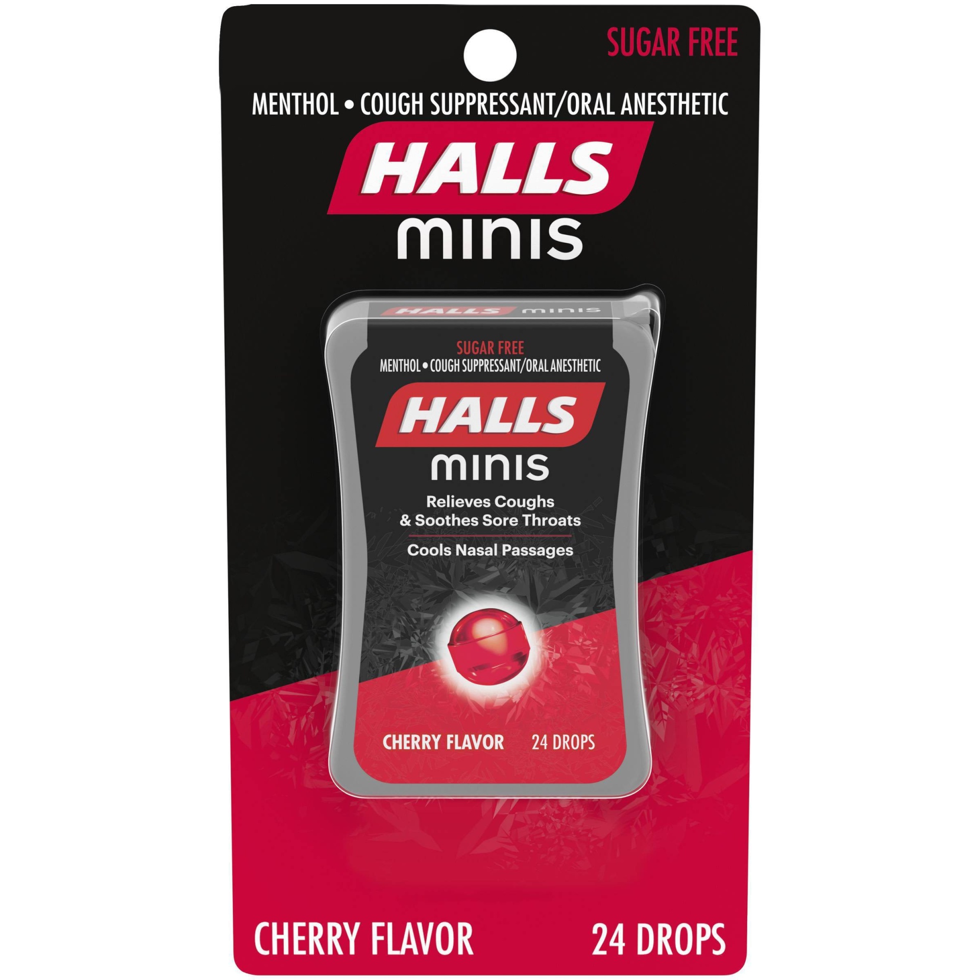 slide 1 of 13, Halls Cough Drops Minis - Cherry - 24ct, 24 ct