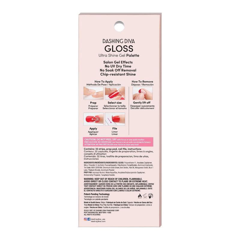 slide 4 of 4, Dashing Diva Gloss Gel Strip - Wildflower - 32ct, 32 ct