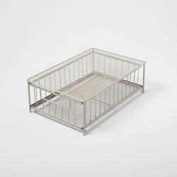 Small Stackable Slide Out Drawer Brushed Nickel - Brightroom™