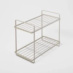 Tiered Vanity Organizer Brushed Nickel - Brightroom™: Steel 2-Tier Storage Rack, Rust-Resistant, No Assembly Required