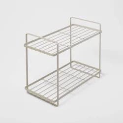 Tiered Vanity Organizer Brushed Nickel - Brightroom™: Steel 2-Tier Storage Rack, Rust-Resistant, No Assembly Required