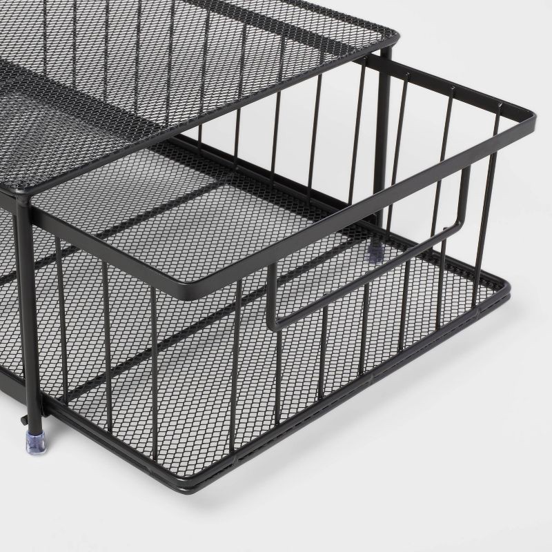 slide 3 of 4, Small Stackable Slide Out Drawer Black - Brightroom™, 1 ct