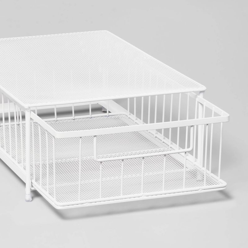 slide 3 of 4, Small Stackable Slide Out Drawer White - Brightroom™, 1 ct