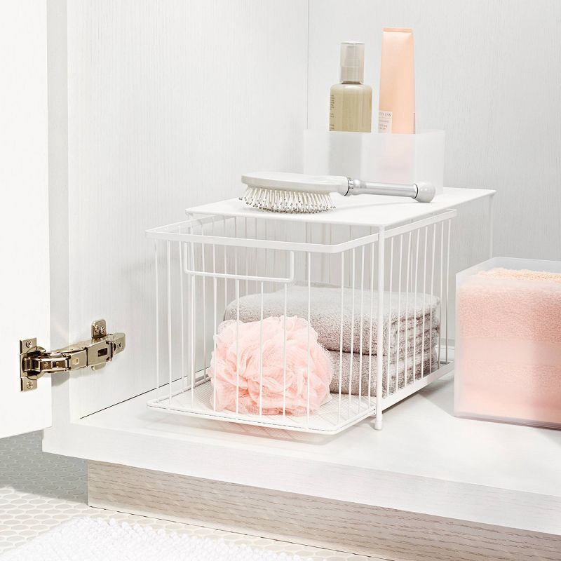 slide 2 of 4, Large Stackable Slide Out Drawer White - Brightroom™, 1 ct