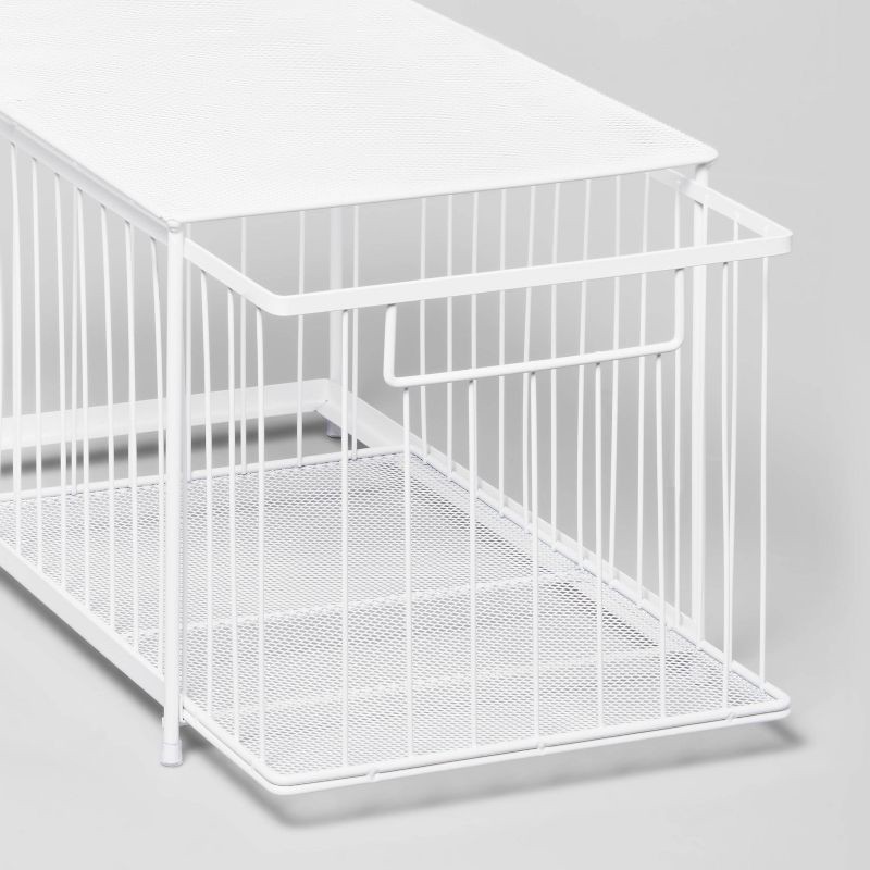 slide 3 of 4, Large Stackable Slide Out Drawer White - Brightroom™, 1 ct