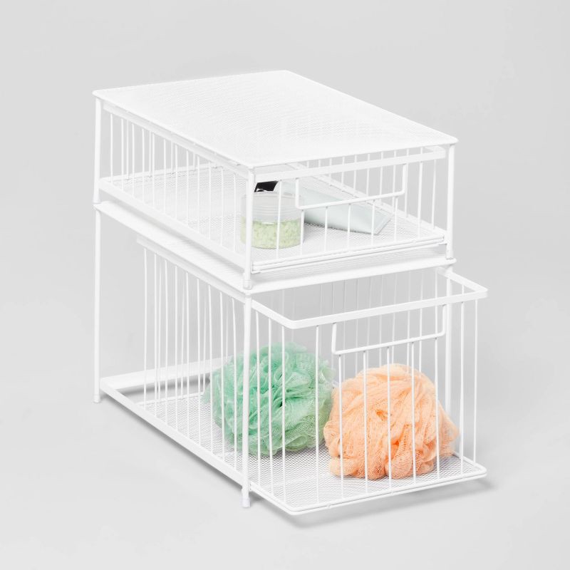 slide 4 of 4, Large Stackable Slide Out Drawer White - Brightroom™, 1 ct