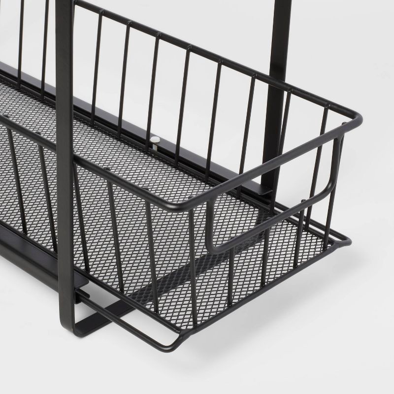 slide 3 of 4, Two Tiered Slide Out Organizer Black - Brightroom™, 1 ct