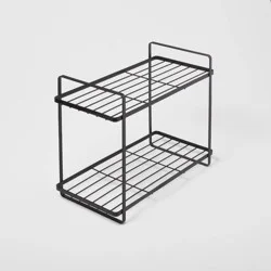 Tiered Vanity Organizer Black - Brightroom™: Steel 2-Tier Storage Rack, Rust-Resistant, No Assembly Required