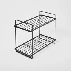 Tiered Vanity Organizer Black - Brightroom™: Steel 2-Tier Storage Rack, Rust-Resistant, No Assembly Required