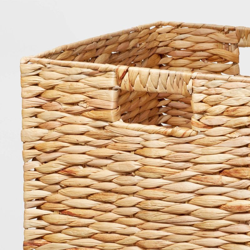 slide 3 of 4, Large Woven Water Hyacinth Milk Crate - Brightroom™: Handwoven Decorative Storage Basket, Fits 13" Cube System, 1 ct