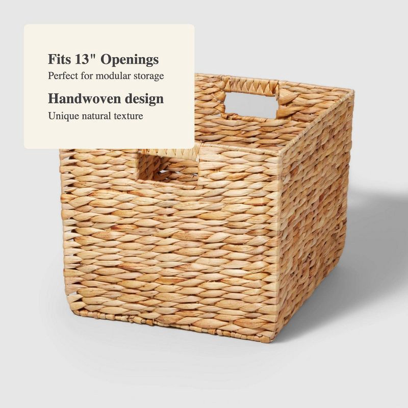 slide 4 of 5, Large Woven Water Hyacinth Milk Crate - Brightroom™: Handwoven Decorative Storage Basket, Fits 13" Cube System, 1 ct