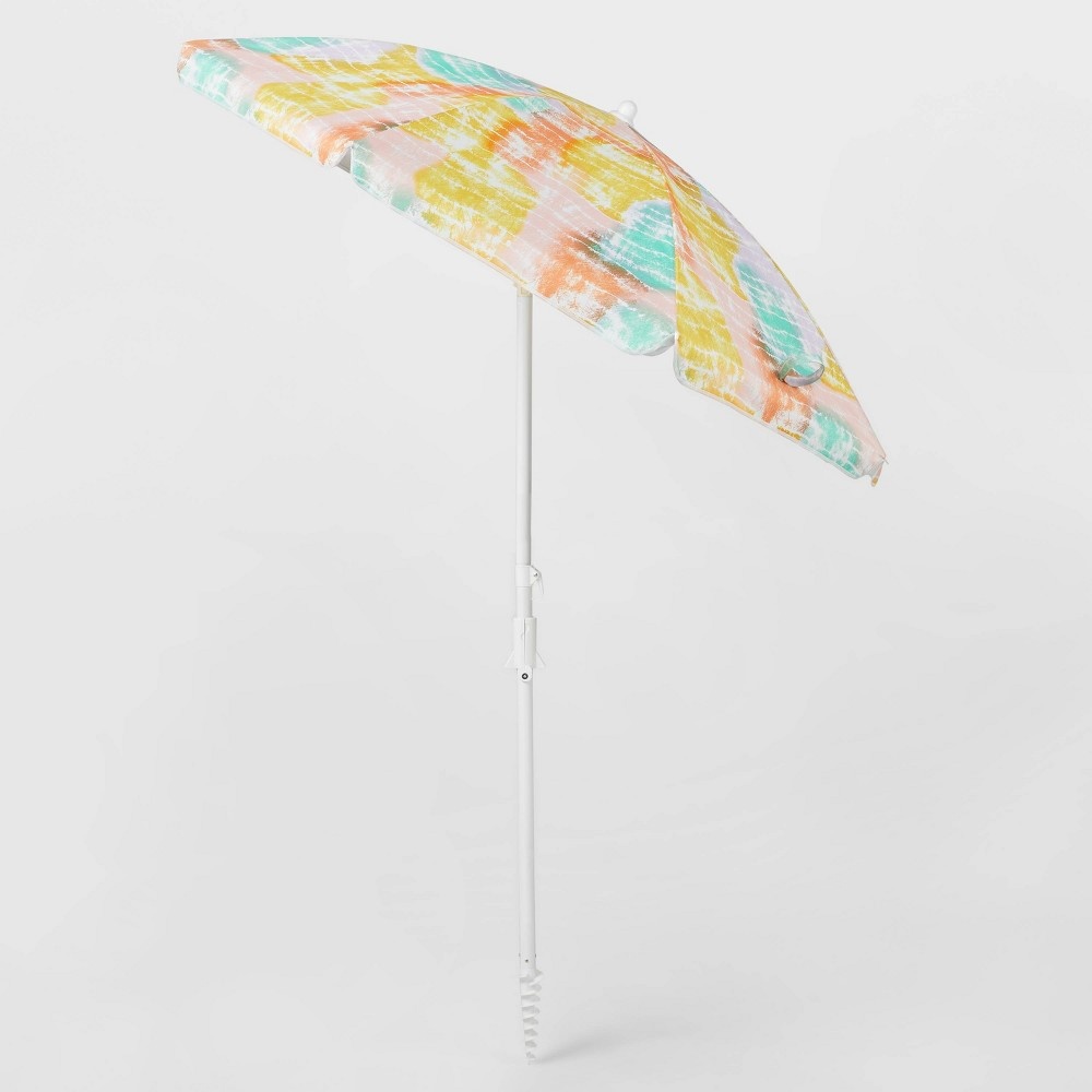 slide 4 of 5, 6' Beach Umbrella Tie Dye - Sun Squad, 1 ct