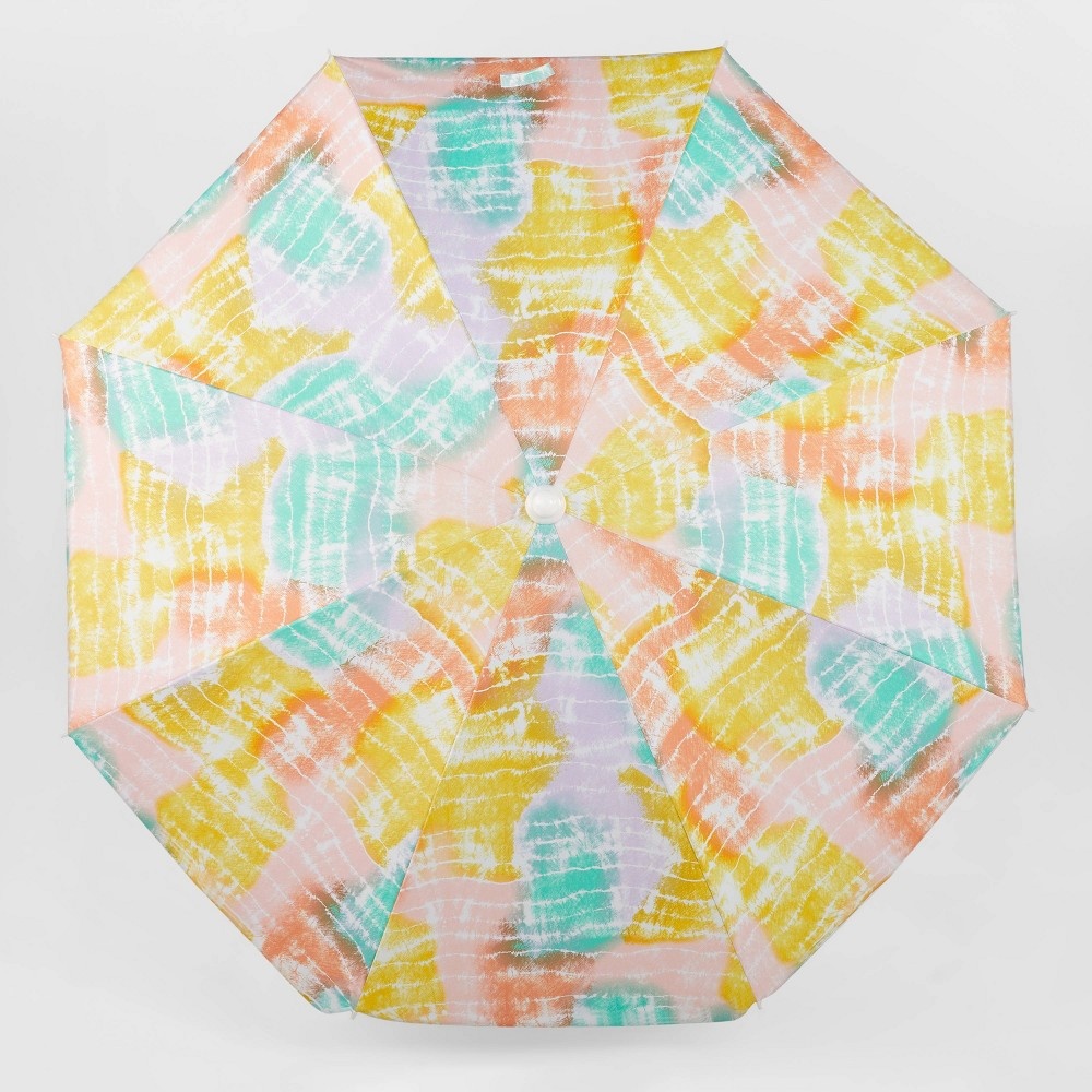slide 5 of 5, 6' Beach Umbrella Tie Dye - Sun Squad, 1 ct