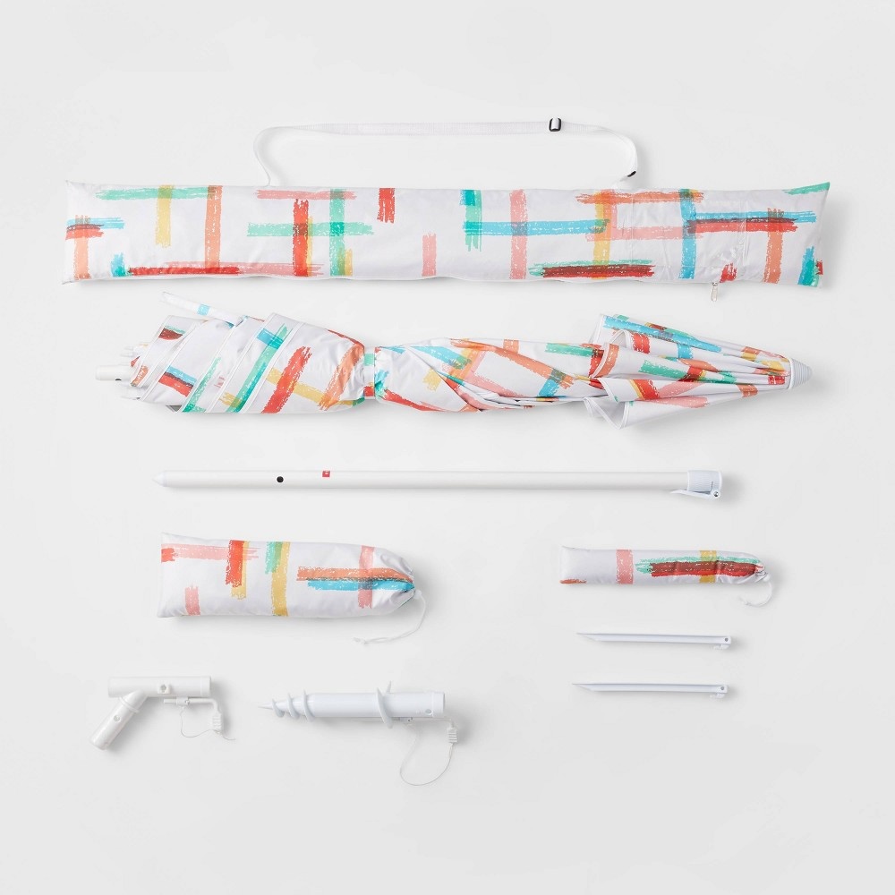 slide 4 of 5, 6'x9' Umbrella with Attachable Shade - Sun Squad, 1 ct