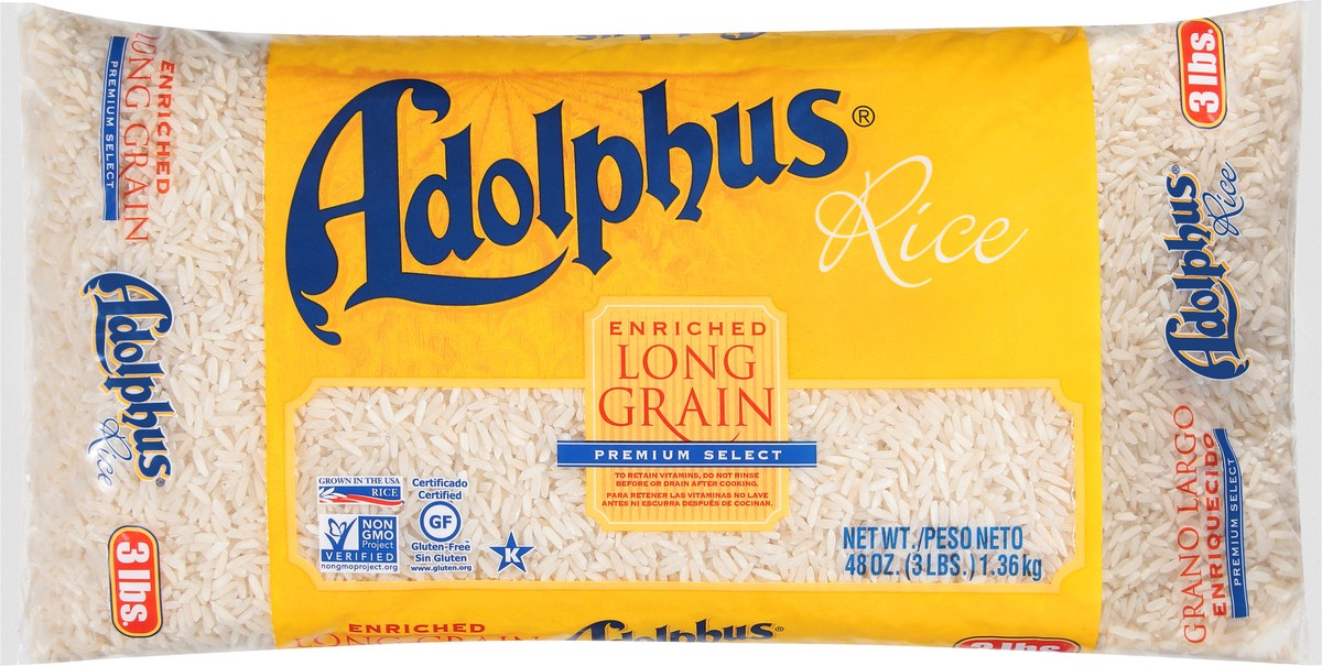 slide 6 of 9, Adolphus Long Grain Enriched Rice 48 oz, 48 oz