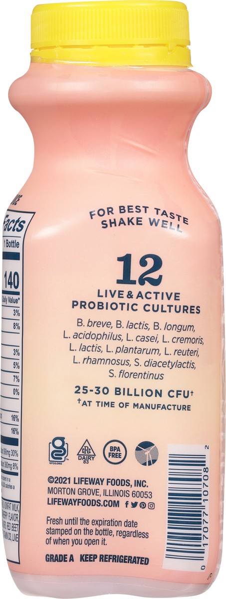 slide 3 of 9, Lifeway Kefir, Lowfat Milk, Cultured, Strawberry Banana, 8 fl oz