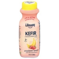 Lifeway Kefir, Lowfat Milk, Cultured, Strawberry Banana