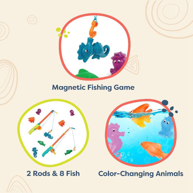 slide 3 of 8, B. toys - Color-Changing Fishing Set - Little Fisher's Kit, 1 ct