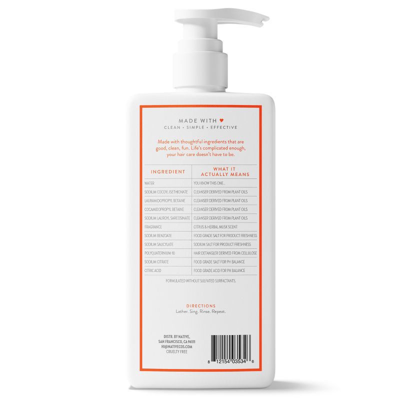slide 13 of 13, Native Citrus & Herbal Musk Daily Shampoo for Men & Women - 16.5 fl oz, 16.5 fl oz