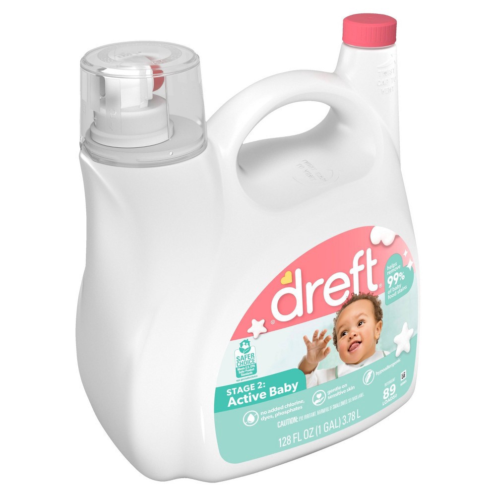 slide 4 of 10, Dreft Stage 2: Active Baby Liquid Laundry Detergent - 128 fl oz, 128 fl oz