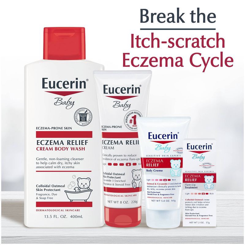 slide 12 of 17, Eucerin Baby Eczema Relief Cream and Body Wash Gentle Cleanser - 13.5 fl oz, 13.5 fl oz