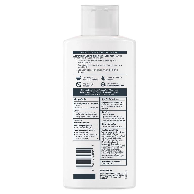 slide 13 of 17, Eucerin Baby Eczema Relief Cream and Body Wash Gentle Cleanser - 13.5 fl oz, 13.5 fl oz