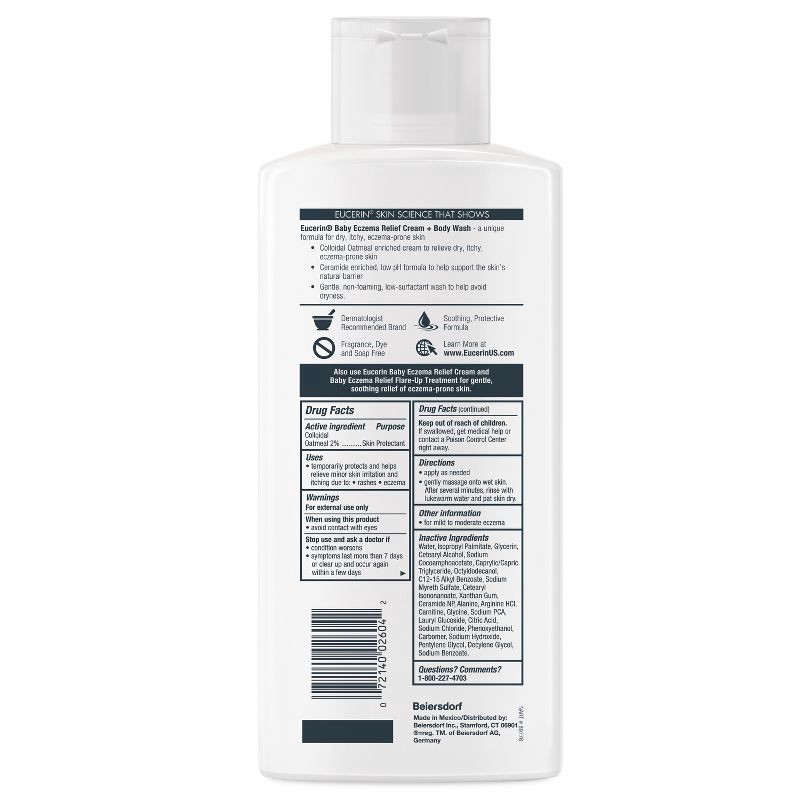 slide 17 of 17, Eucerin Baby Eczema Relief Cream and Body Wash Gentle Cleanser - 13.5 fl oz, 13.5 fl oz
