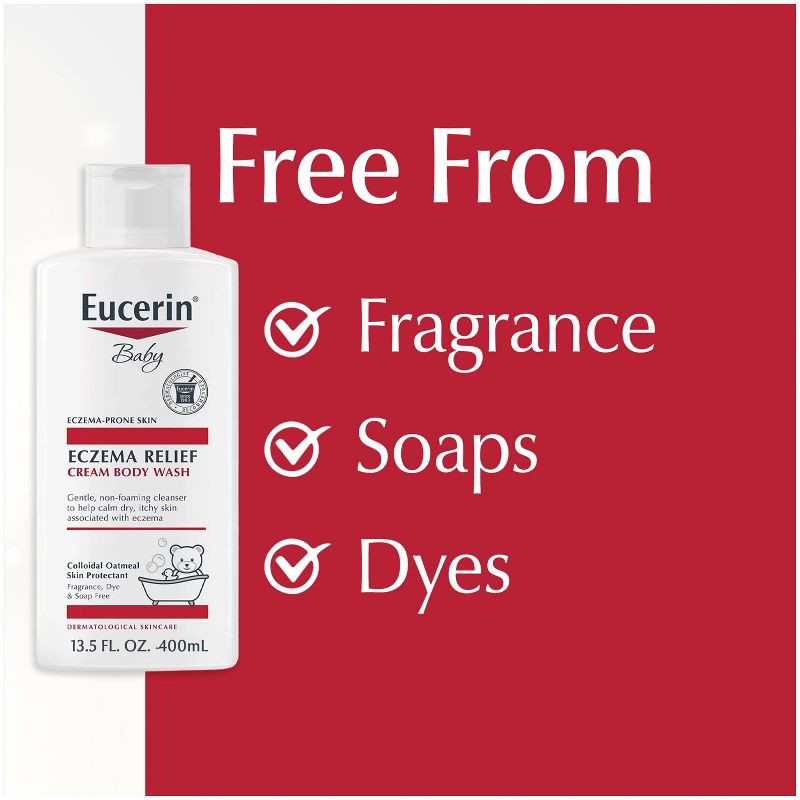 slide 7 of 17, Eucerin Baby Eczema Relief Cream and Body Wash Gentle Cleanser - 13.5 fl oz, 13.5 fl oz