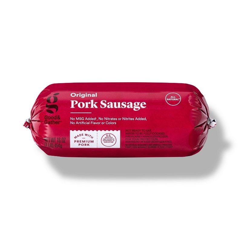 slide 1 of 3, All-Natural Pork Sausage Roll - 1lb - Good & Gather™, 1 lb