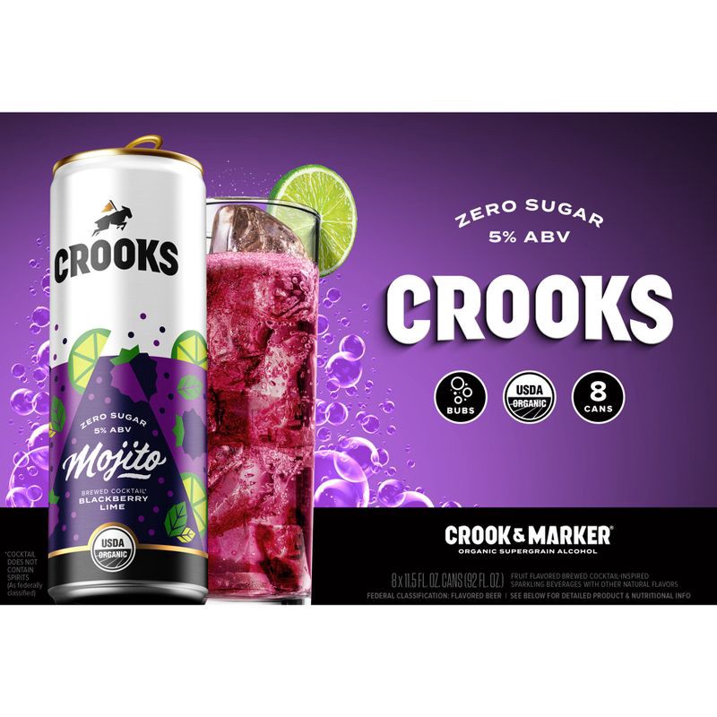 slide 6 of 10, Crook & Marker Blackberry Lime Mojito - 8pk/11.5 fl oz Cans, 8 ct, 11.5 fl oz