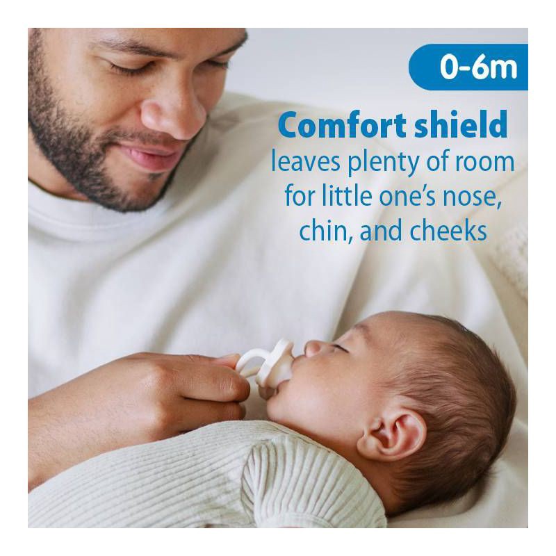 slide 4 of 15, Dr. Brown's HappyPaci One-Piece 100% Silicone Pacifier - 0-6 Months - 3pk - Cool Gray/Green/Ecru, 3 ct