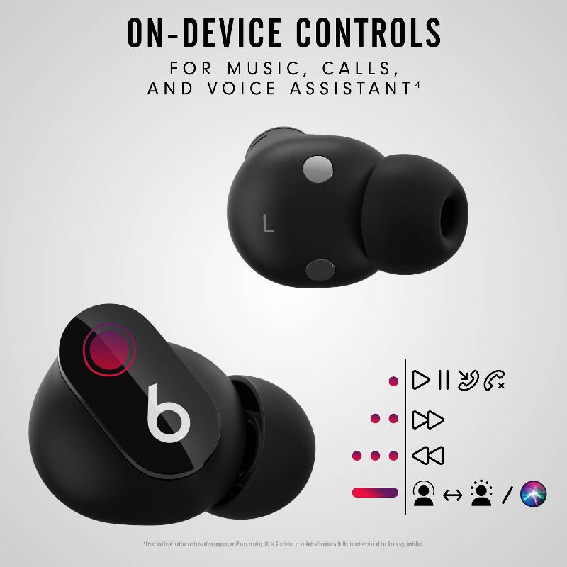 slide 13 of 15, Beats Studio Buds True Wireless Noise Cancelling Bluetooth Earbuds - Black, 1 ct