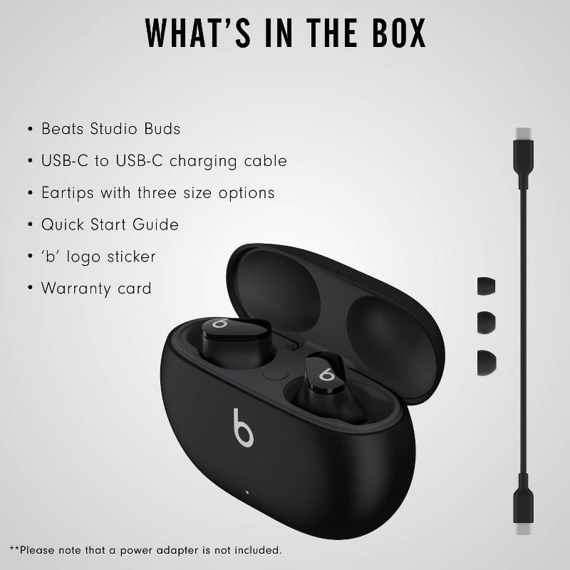 slide 14 of 15, Beats Studio Buds True Wireless Noise Cancelling Bluetooth Earbuds - Black, 1 ct