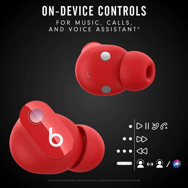 slide 10 of 15, Beats Studio Buds True Wireless Noise Cancelling Bluetooth Earbuds - Beats Red, 1 ct
