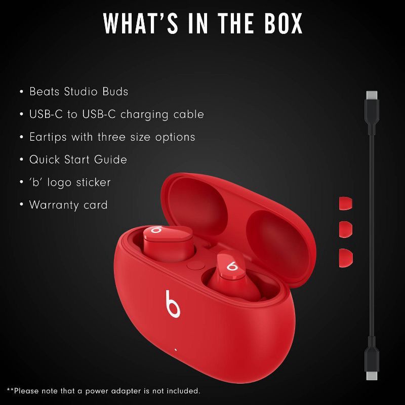 slide 12 of 15, Beats Studio Buds True Wireless Noise Cancelling Bluetooth Earbuds - Beats Red, 1 ct