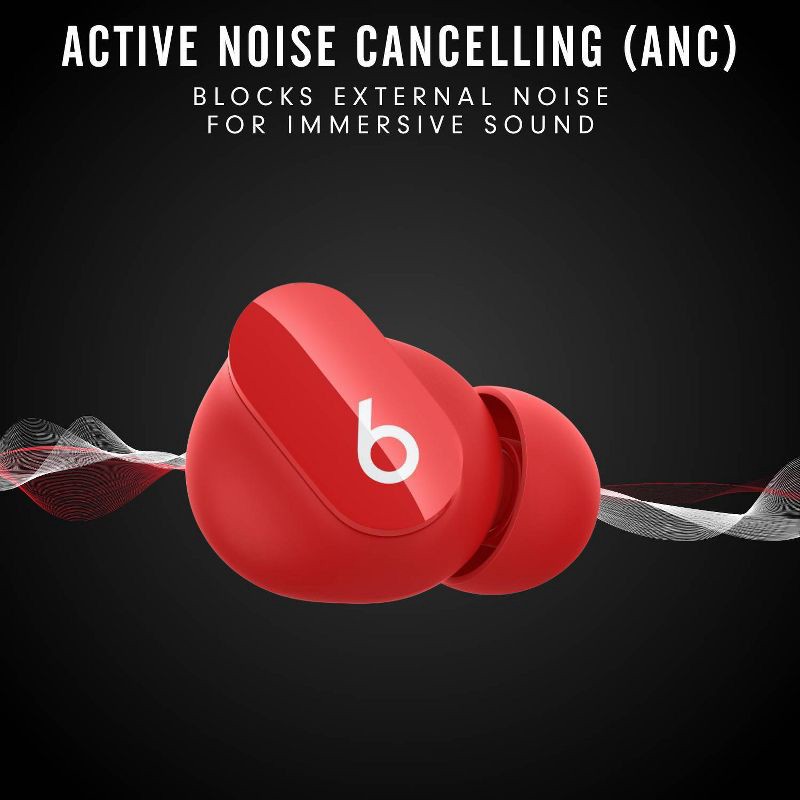 slide 4 of 15, Beats Studio Buds True Wireless Noise Cancelling Bluetooth Earbuds - Beats Red, 1 ct