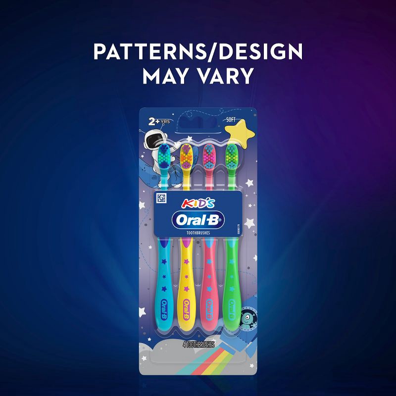 slide 4 of 7, Oral-B Kids Soft Toothbrush with Space Designs - 4pk, 4 ct