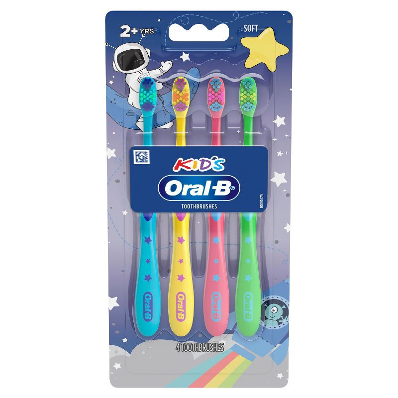 slide 1 of 7, Oral-B Kids Soft Toothbrush with Space Designs - 4pk, 4 ct