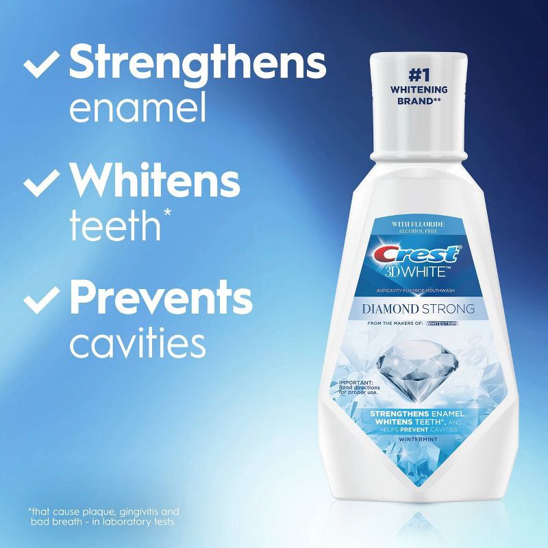 slide 3 of 13, Crest 3D White Diamond Strong Wintermint Mouthwash - 1L, 1 liter