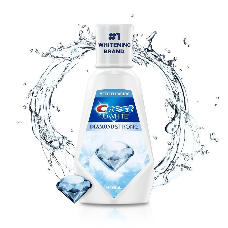 slide 1 of 13, Crest 3D White Diamond Strong Wintermint Mouthwash - 1L, 1 liter