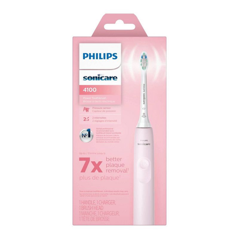 slide 2 of 14, Philips Sonicare 4100 Plaque Control Rechargeable Electric Toothbrush - HX3681/21 - Sugar Rose, 1 ct