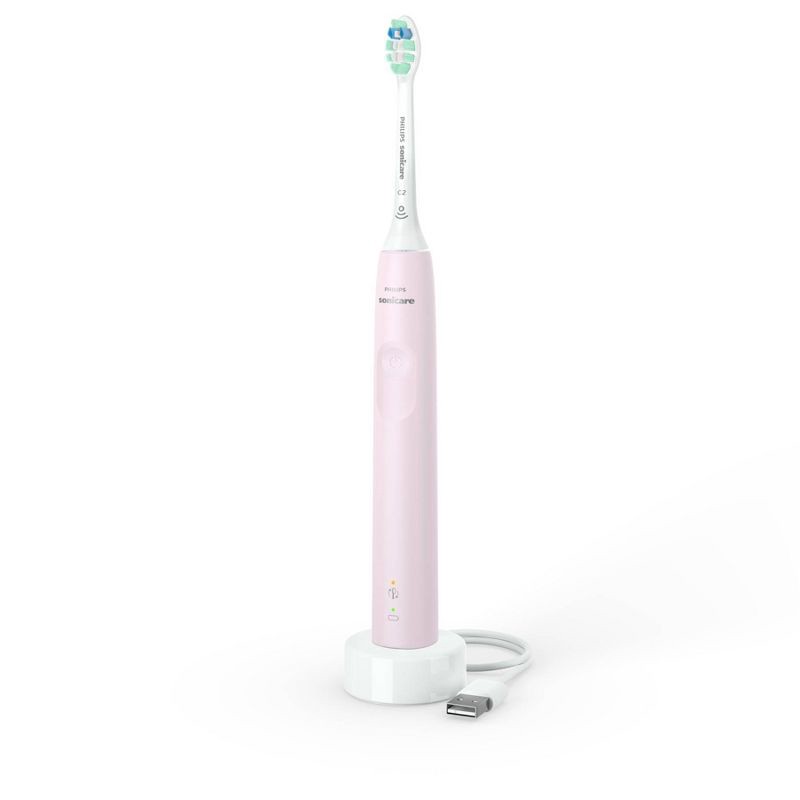 slide 3 of 14, Philips Sonicare 4100 Plaque Control Rechargeable Electric Toothbrush - HX3681/21 - Sugar Rose, 1 ct