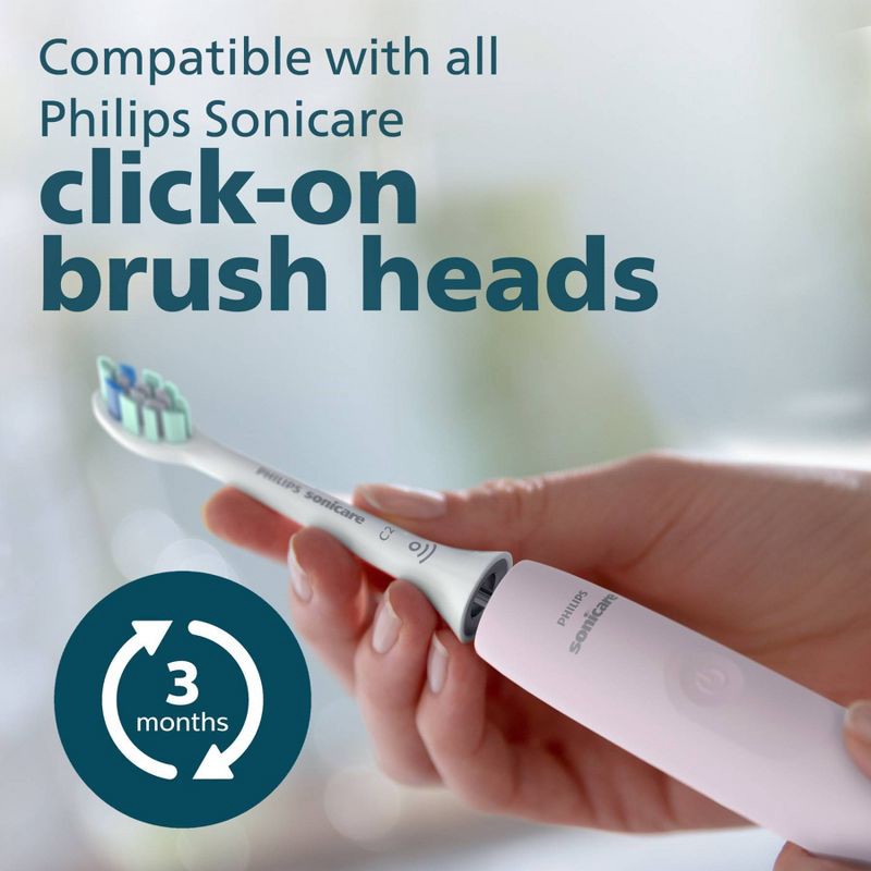 slide 13 of 14, Philips Sonicare 4100 Plaque Control Rechargeable Electric Toothbrush - HX3681/21 - Sugar Rose, 1 ct