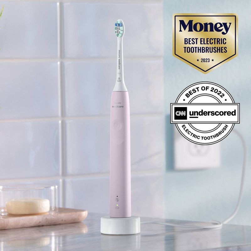 slide 8 of 14, Philips Sonicare 4100 Plaque Control Rechargeable Electric Toothbrush - HX3681/21 - Sugar Rose, 1 ct