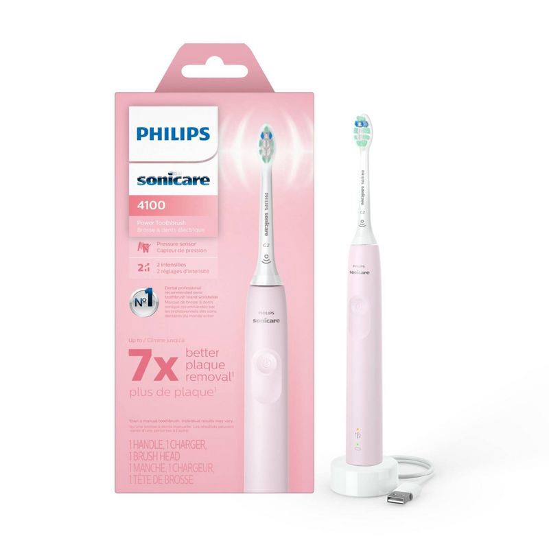 slide 1 of 14, Philips Sonicare 4100 Plaque Control Rechargeable Electric Toothbrush - HX3681/21 - Sugar Rose, 1 ct